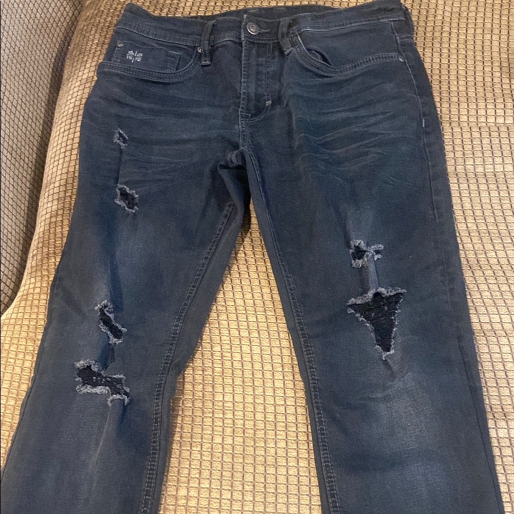 Buffalo David Bitton Black Skinny Jeans with Distressed Details